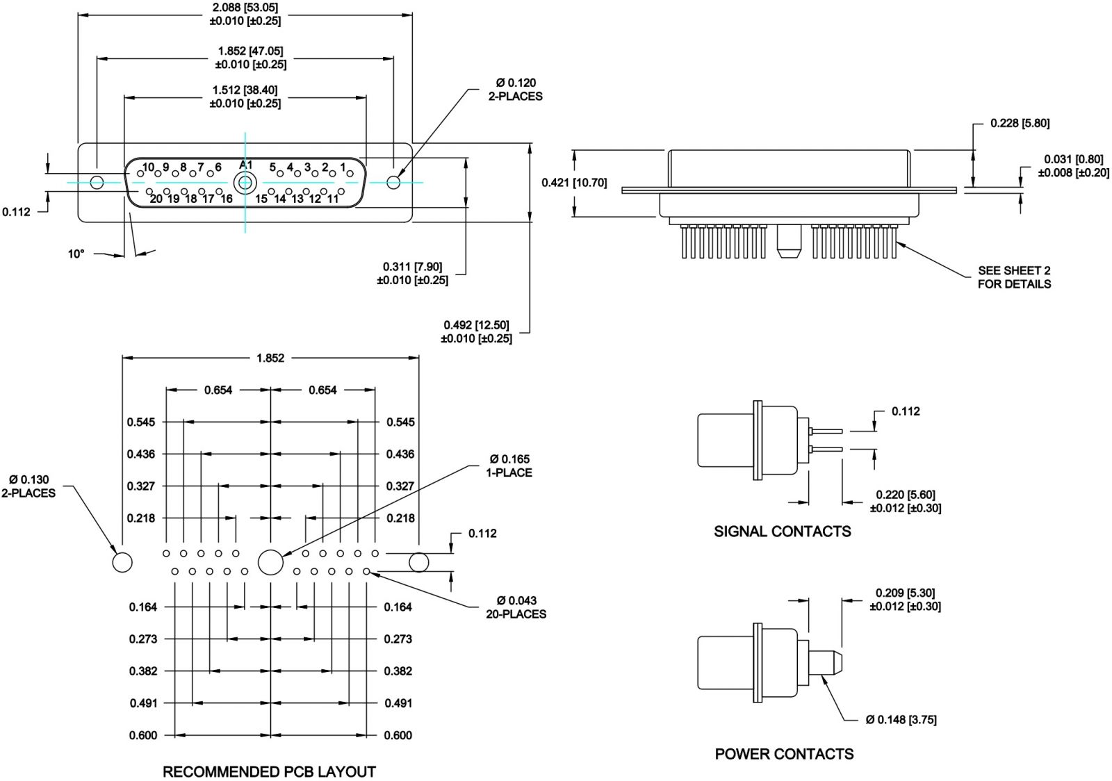 מחבר קונקטור NORCOMP 681M21W1203L001